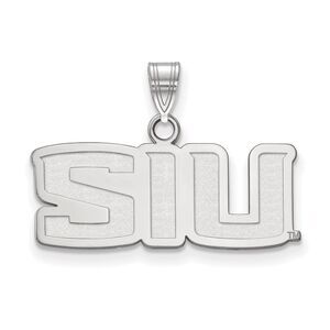 10k White Gold Southern Illinois U. Small Pendant